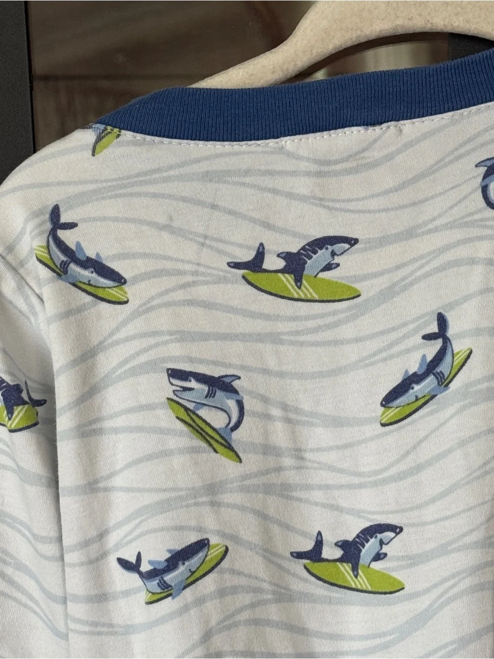 Kissy Kissy pima footies zippy sleeper shark ocean print surfing baby boy cotton